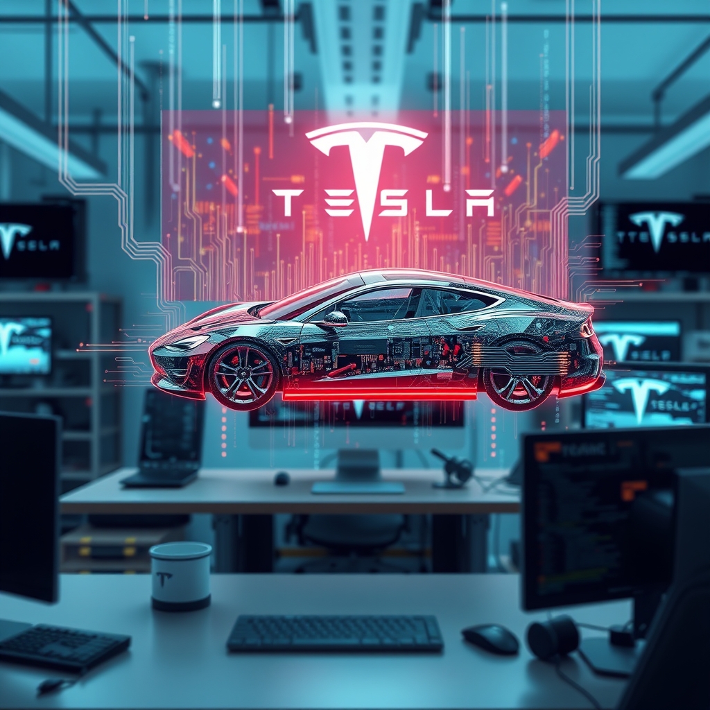 事故車から取り出したTesla Model 3のコンピュータを机の上で動作させる実験